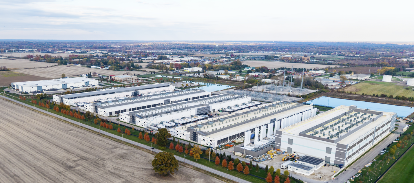 Aerial view of new AI hub and data center