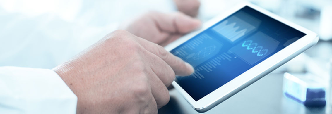 man using tablet